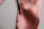 Dolce & Gabbana Pink Satin Silk V-neck Long Sleeves Blouse Top