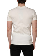 Dolce & Gabbana White Cotton Logo Bandana Print Men T-shirt