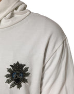Dolce & Gabbana White Cotton Hooded Sweatshirt Sweater
