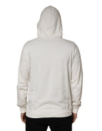 Dolce & Gabbana White Cotton Hooded Sweatshirt Sweater