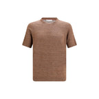 Brunello Cucinelli Brown Linen T-Shirt