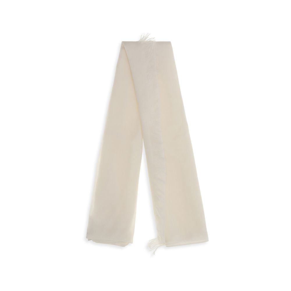Brunello Cucinelli White Cashmere Foulard