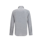 Brunello Cucinelli Gray Silk Dress Shirt