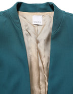 CO|TE Dark Green Beige Polyester Overcoat Women Blazer Jacket