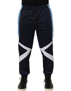 Dolce & Gabbana Blue White Drawstring Jogger Sweatpants Pants