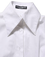 Dolce & Gabbana White Collared Long Sleeves Dress Shirt Top
