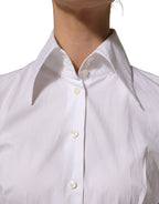 Dolce & Gabbana White Collared Long Sleeves Dress Shirt Top