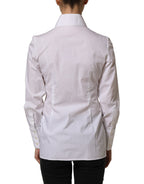 Dolce & Gabbana White Collared Long Sleeves Dress Shirt Top