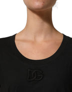 Dolce & Gabbana Black DG Logo Cotton Round Neck Tee T-shirt