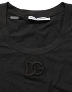 Dolce & Gabbana Black DG Logo Cotton Round Neck Tee T-shirt
