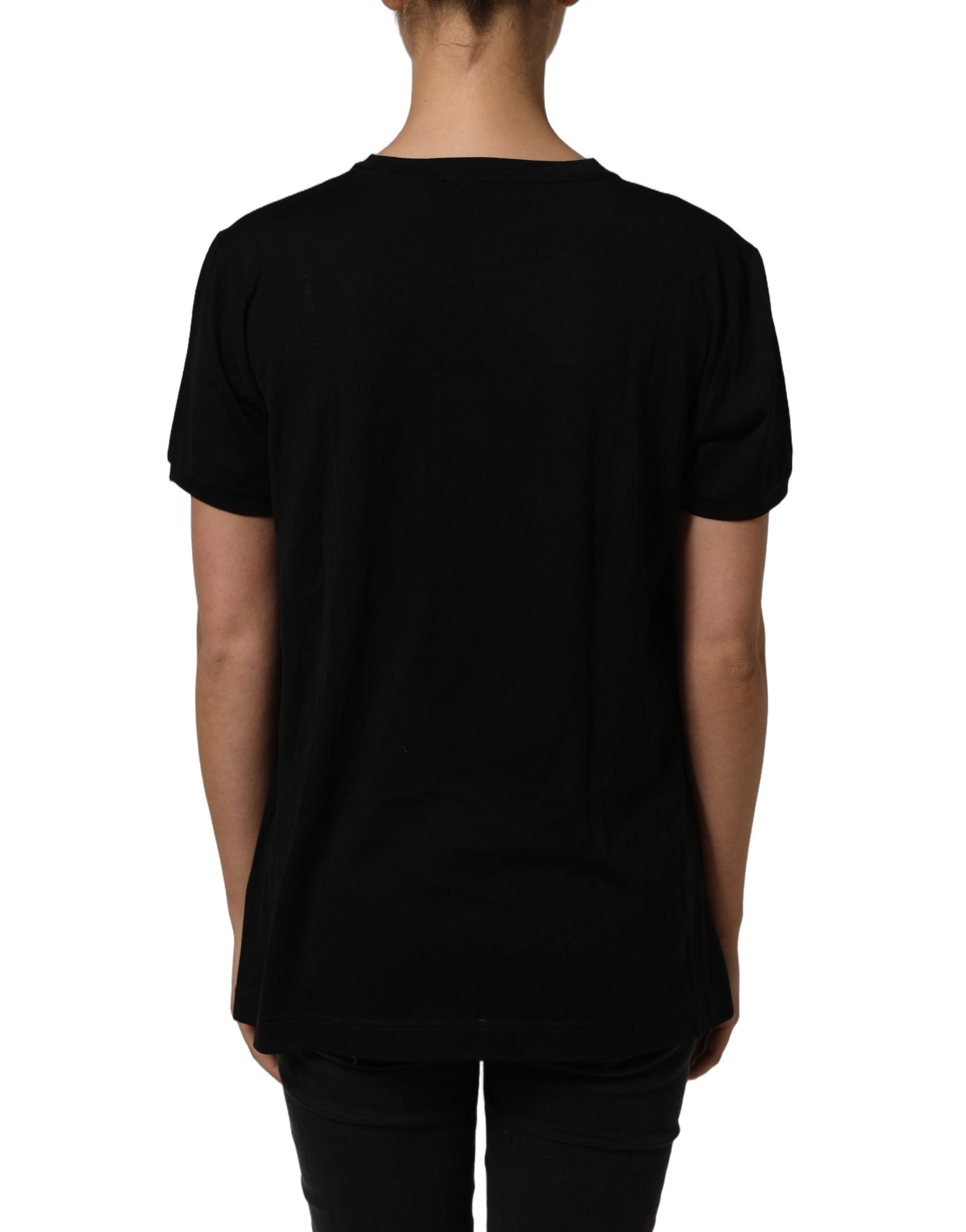 Dolce & Gabbana Black Wool Crew Neck Short Sleeves T-shirt