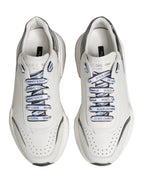 Dolce & Gabbana White Silver Daymaster Low Top Men Sneakers Shoes