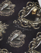 Dolce & Gabbana Black Sacred Heart Cotton Sweatshirt Sweater