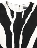 Dolce & Gabbana Black White Zebra Print Viscose Mini Dress