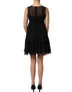 Dolce & Gabbana Black Lace Trim Sleeveless A-line Mini Dress
