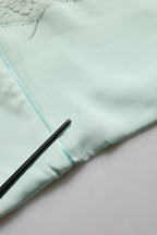 Dolce & Gabbana Mint Green Silk Lace Trim Abaya Maxi Dress