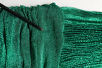 Dolce & Gabbana Metallic Green Sleeveless Plissé Gown Dress