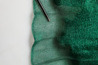 Dolce & Gabbana Metallic Green Sleeveless Plissé Gown Dress