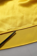 Dolce & Gabbana Yellow Silk Collared Button Down Maxi Dress