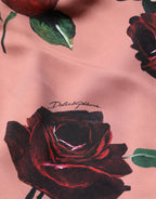 Dolce & Gabbana Dusty Pink Silk Floral Strapless Maxi Dress