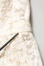 Dolce & Gabbana White Lace Viscose Sheath Long Gown Dress