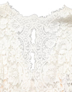 Dolce & Gabbana White Lace Viscose Sheath Long Gown Dress