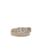 Dolce & Gabbana Gray Calf Leather Bos Taurus Regular Belt