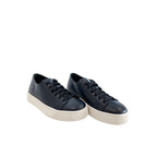 Santoni Blue Leather Women Sneaker