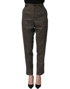 Dolce & Gabbana Dark Brown HighWaist Tapered Trouser Pants