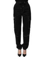 Dolce & Gabbana Black Vibe Cargo High Waist Straight Pants