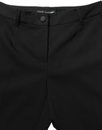 Dolce & Gabbana Black HighWaist Straight Dress Trouser Pants