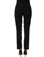Dolce & Gabbana Black HighWaist Straight Dress Trouser Pants