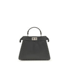Fendi Gray Calf Leather Bos Taurus Handbag