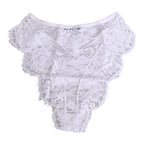Dolce & Gabbana White Floral Lace Low Rise Panty Underwear