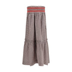 Ganni Brown Cotton Midi Skirt