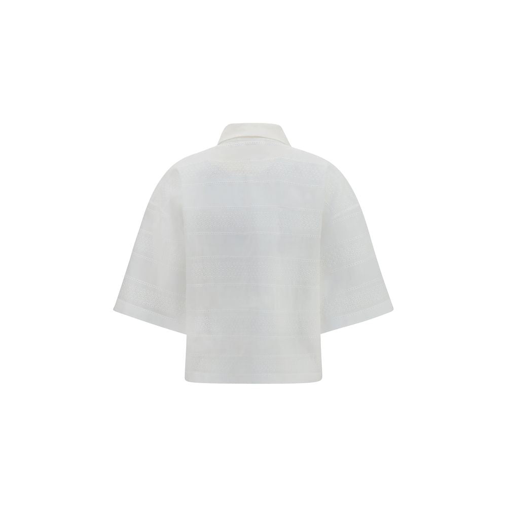 Brunello Cucinelli White Cotton Blouse