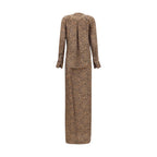 SA SU PHI Beige Silk Long Dress
