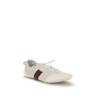 Gucci White Calf Leather Bos Taurus Low Top Sneakers