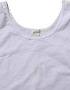 American Vintage White Cotton Round Neck Sleeveless Tank Top