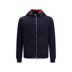Brunello Cucinelli Blue Calf Leather Bos Taurus Jacket