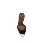 Giuseppe Zanotti Brown Calf Leather Bos Taurus Stiletto Heel Sandals