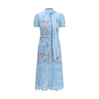 Self-Portrait Blue Polyester Casual Dress