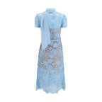Self-Portrait Blue Polyester Casual Dress