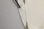 Dolce & Gabbana Off White Silk Straight Wide Leg Trouser Pants