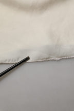 Dolce & Gabbana Off White Silk Straight Wide Leg Trouser Pants