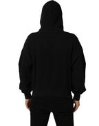 Dolce & Gabbana Black Cotton Milano1984 Print Hoodie Sweater