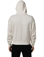 Dolce & Gabbana White Logo Hooded PulloverSweatshirt Sweater