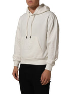 Dolce & Gabbana White Logo Hooded PulloverSweatshirt Sweater