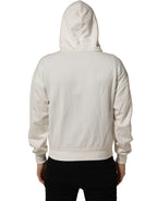 Dolce & Gabbana White Logo Hooded PulloverSweatshirt Sweater