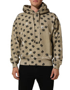 Dolce & Gabbana Brown Cotton Logo Hooded Sweatshirt Sweater